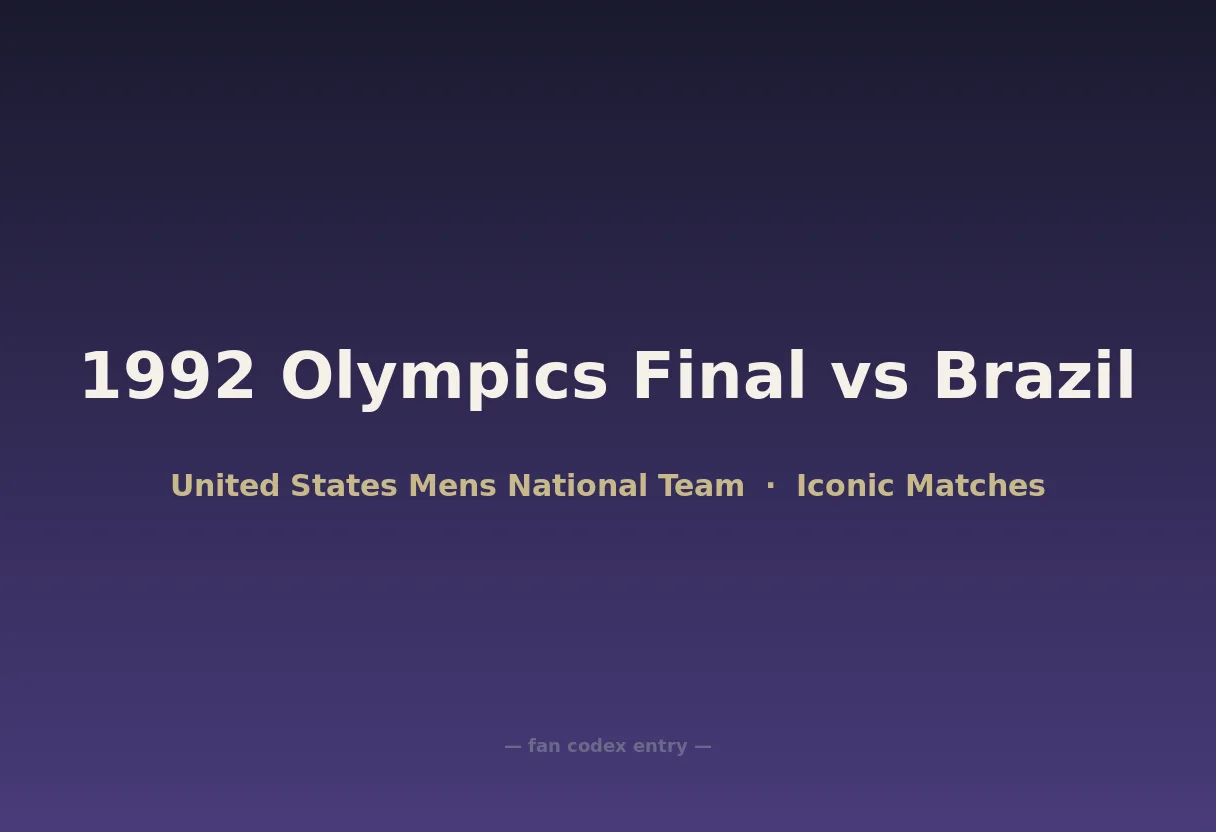 1992 Olympics Final vs Brazil