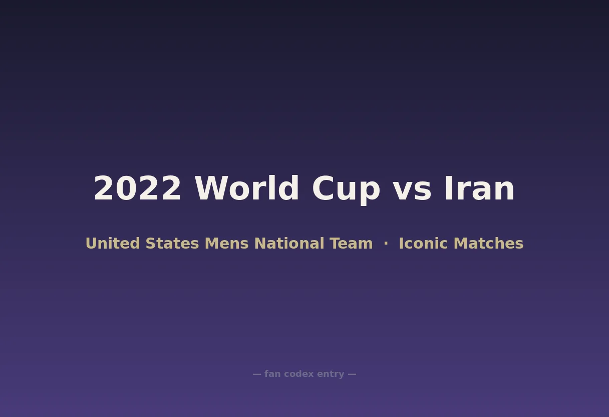 2022 World Cup vs Iran